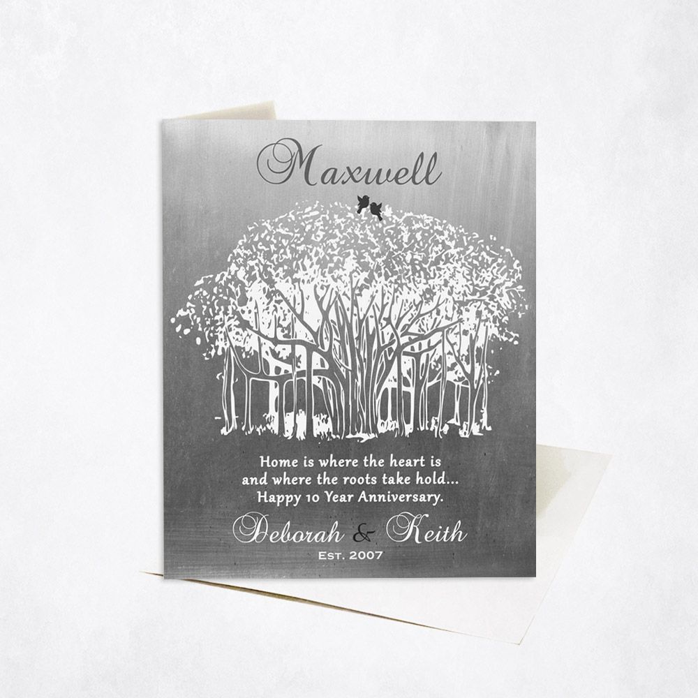 #1 Best Seller - Tin Banyan Tree 10th Anniversary Card Gift for Couple C-1809