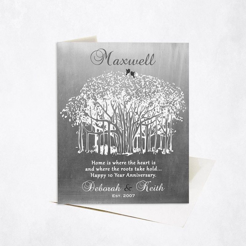 #1 Best Seller - Tin Banyan Tree 10th Anniversary Card Gift for Couple C-1809