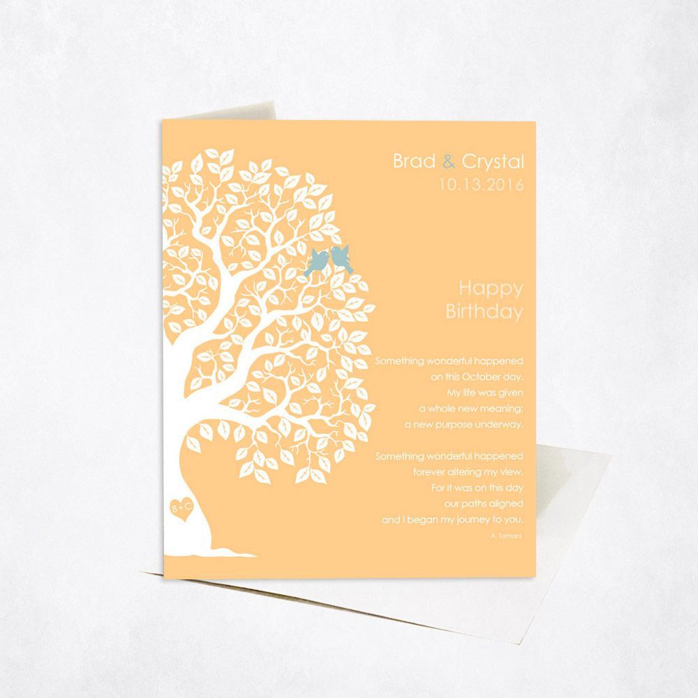 Half Artful Tree Spouse Birthday Card Gift for Spouse C-1722