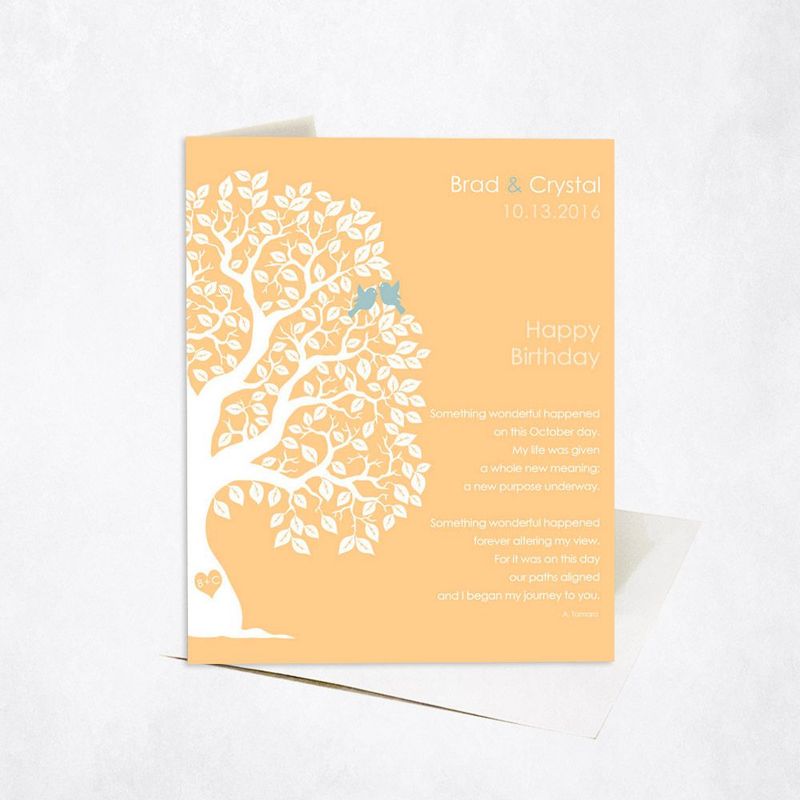 Half Artful Tree Spouse Birthday Card Gift for Spouse C-1722