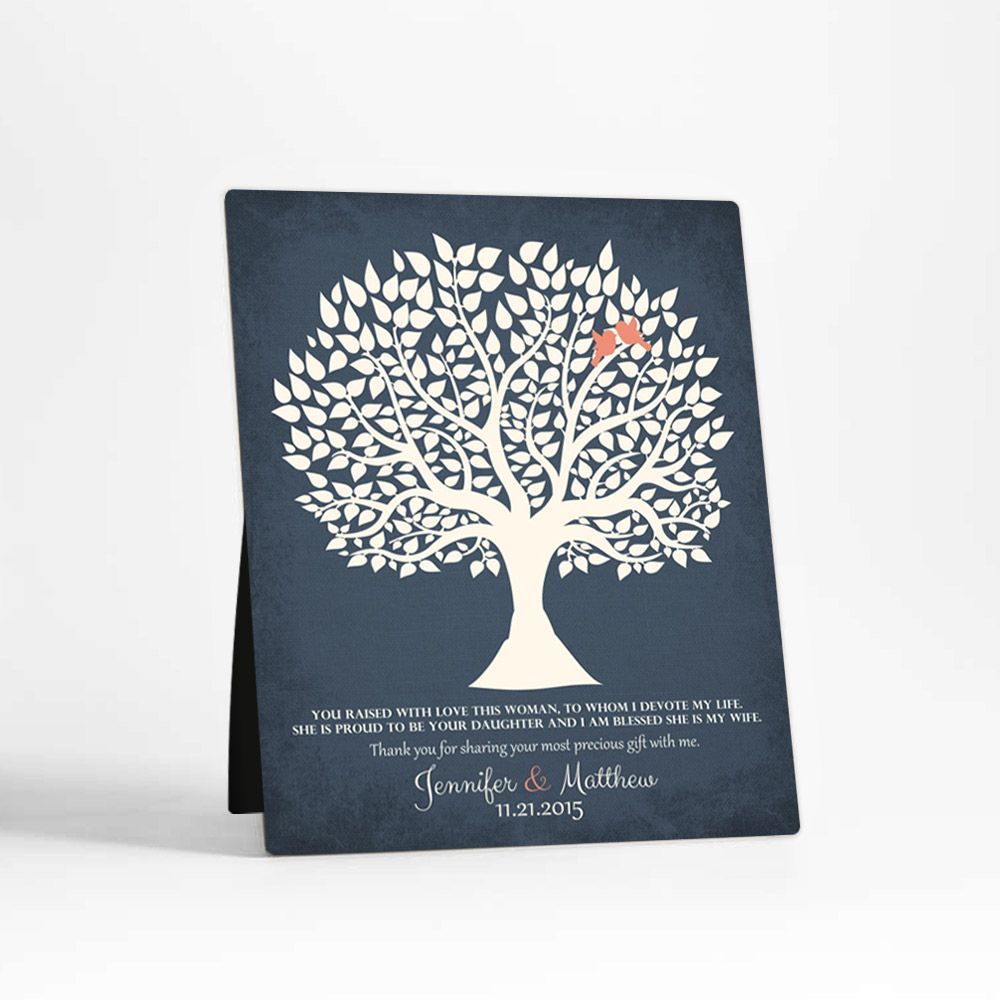 #1 Best Seller - Tree Silhouette Wedding Desktop Plaque Gift for Mother Of The Bride D-1117