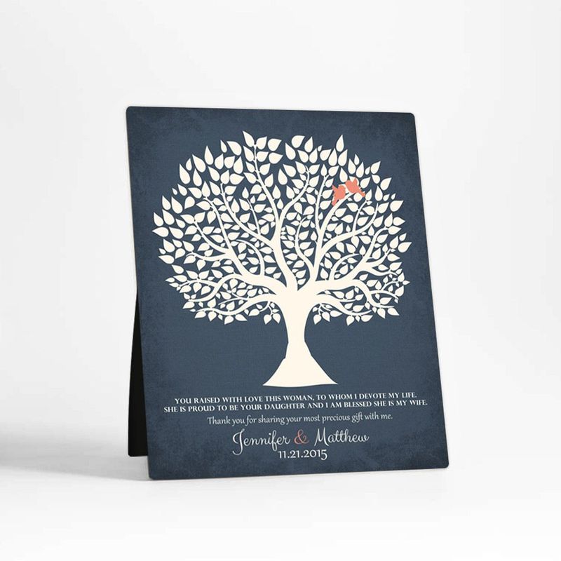 #1 Best Seller - Tree Silhouette Wedding Desktop Plaque Gift for Mother Of The Bride D-1117
