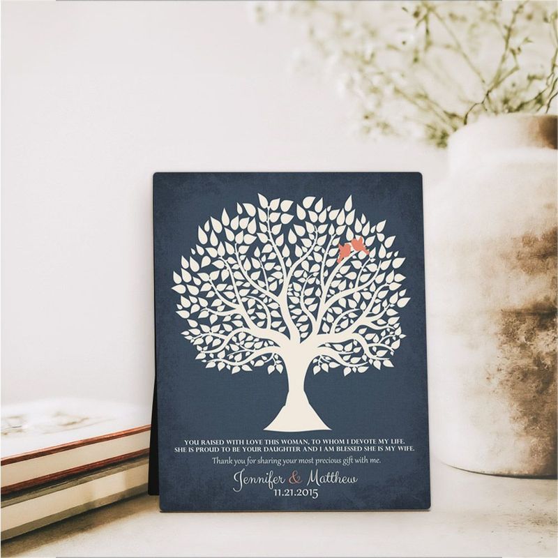#1 Best Seller - Tree Silhouette Wedding Desktop Plaque Gift for Mother Of The Bride D-1117