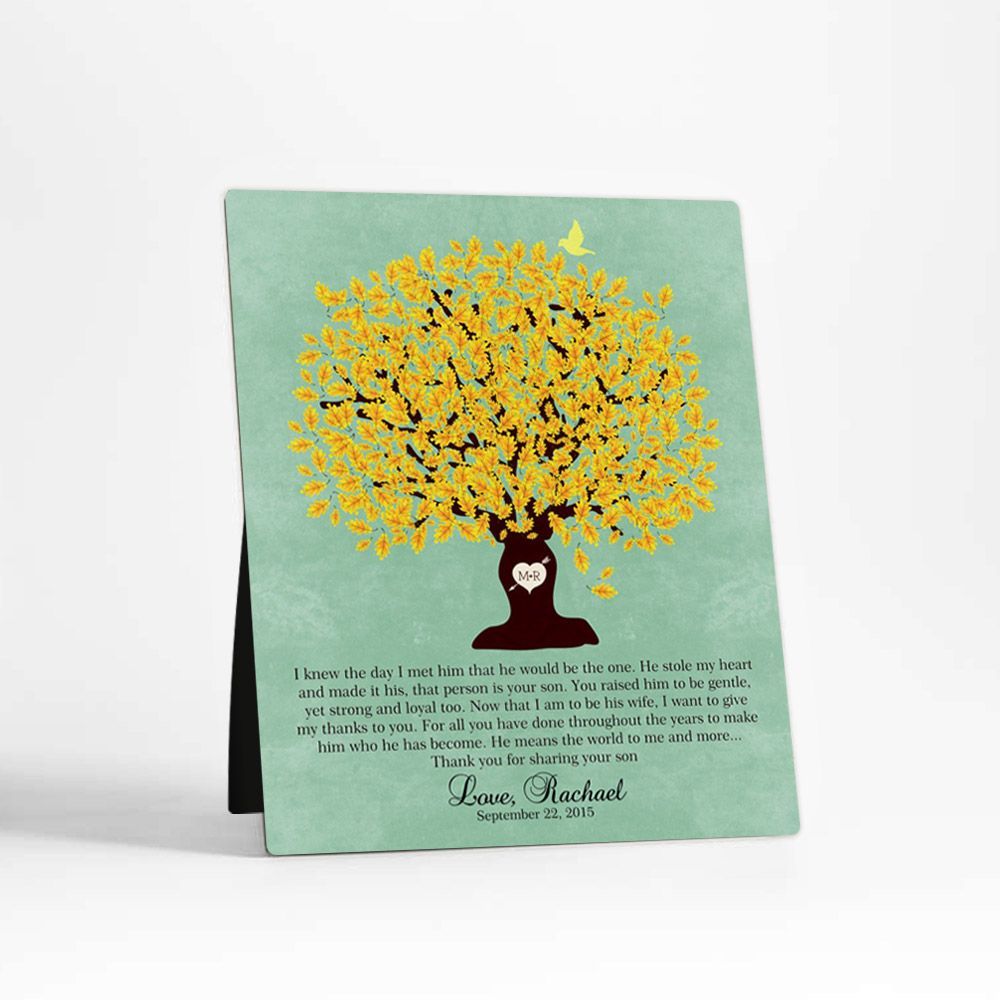 Oak Tree Wedding Desktop Plaque Gift for Mother Of The Groom D-1104