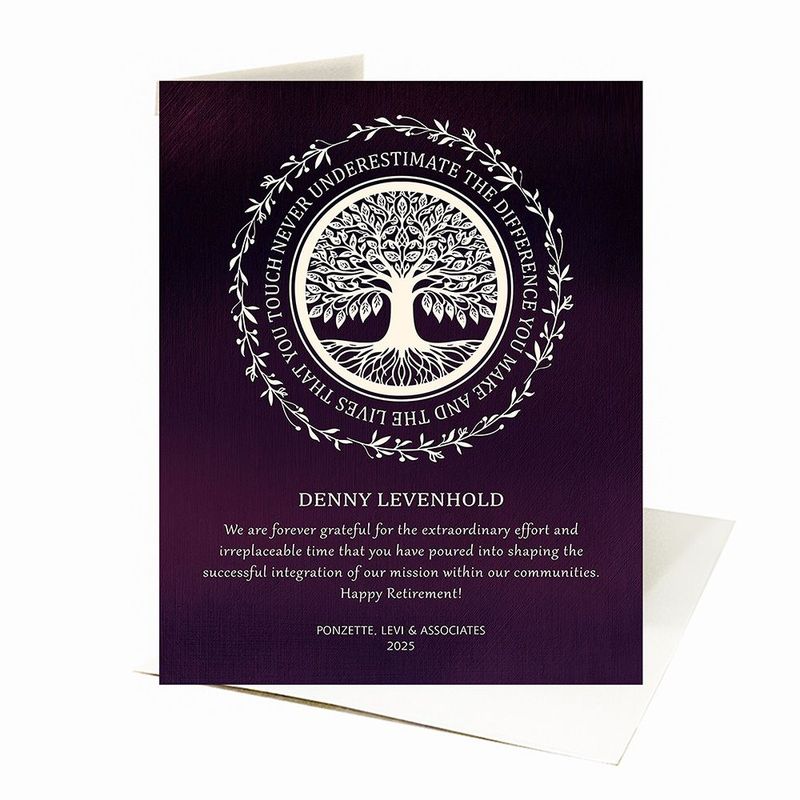 Tree of Life You Made a Difference Retirement Card Gift for Employee C-2167