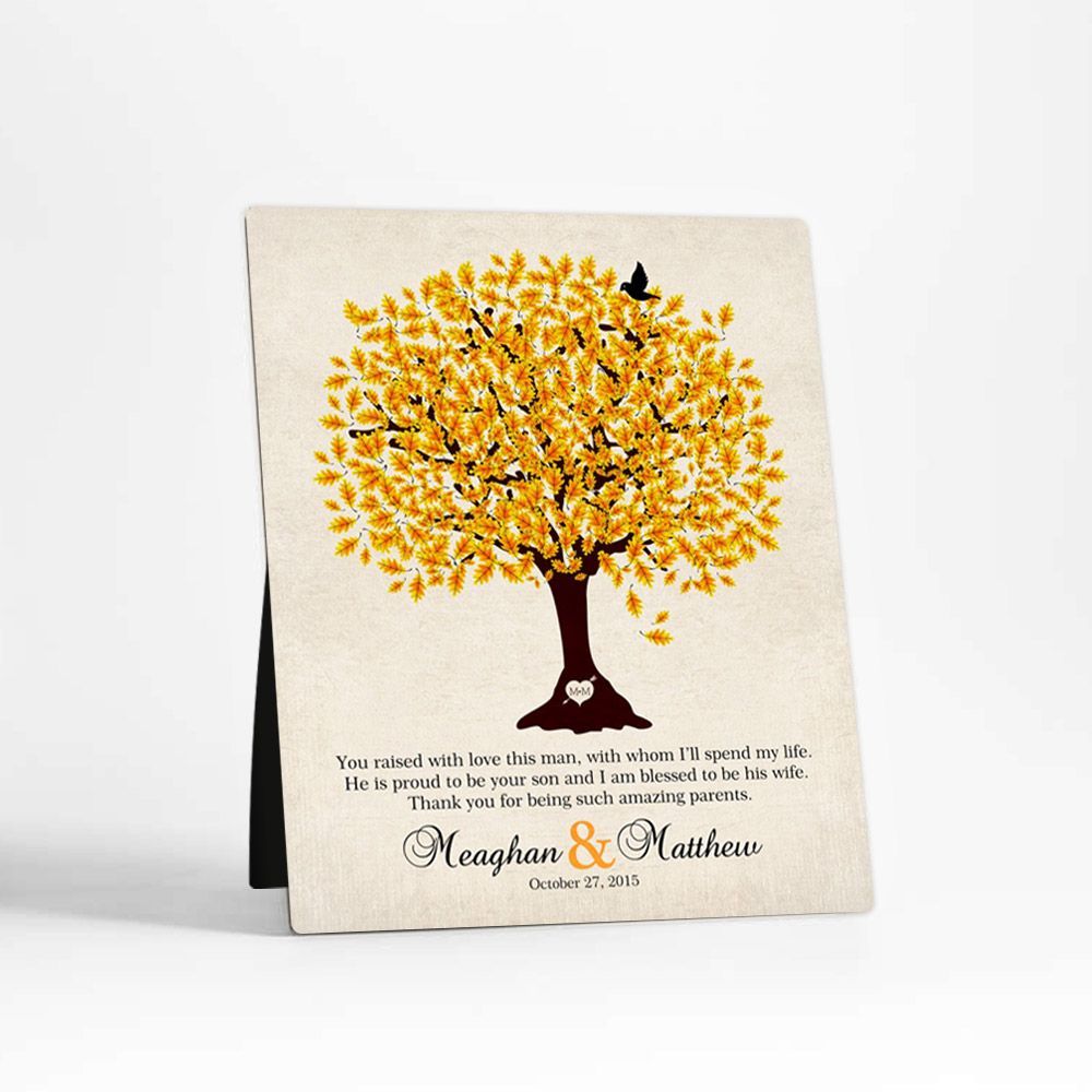 Oak Tree Wedding Desktop Plaque Gift for Mother Of The Groom D-1102