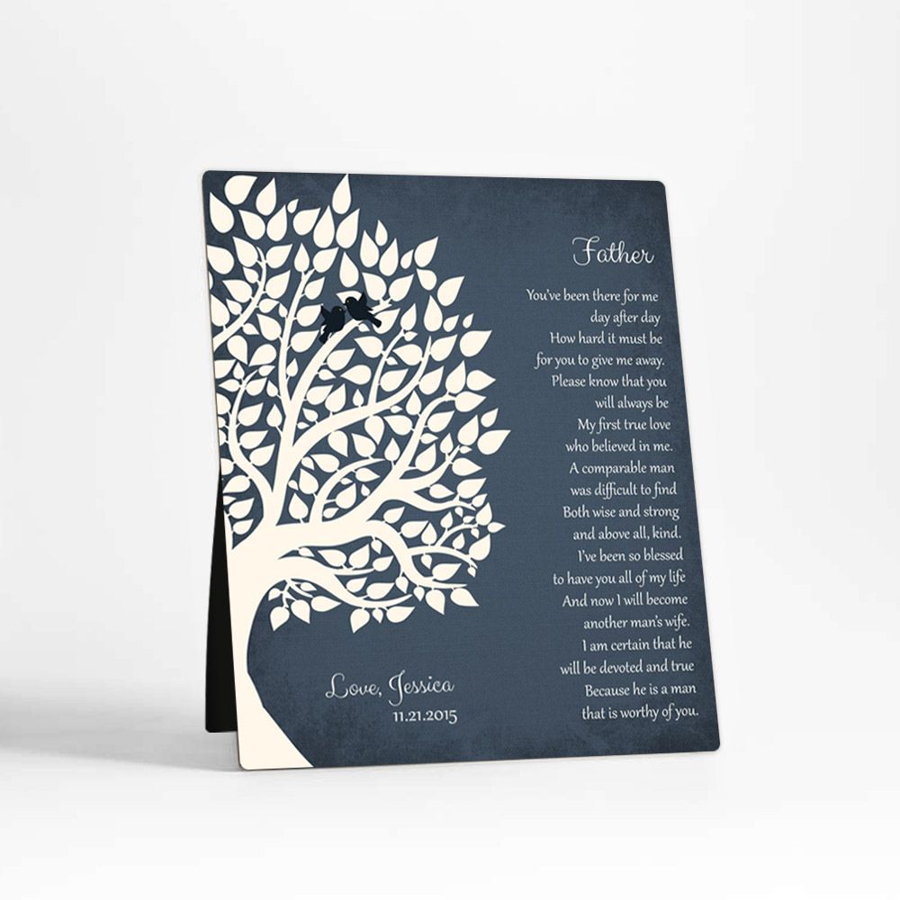 Wedding Tree Poem Wedding Desktop Plaque Gift for Father D-1140