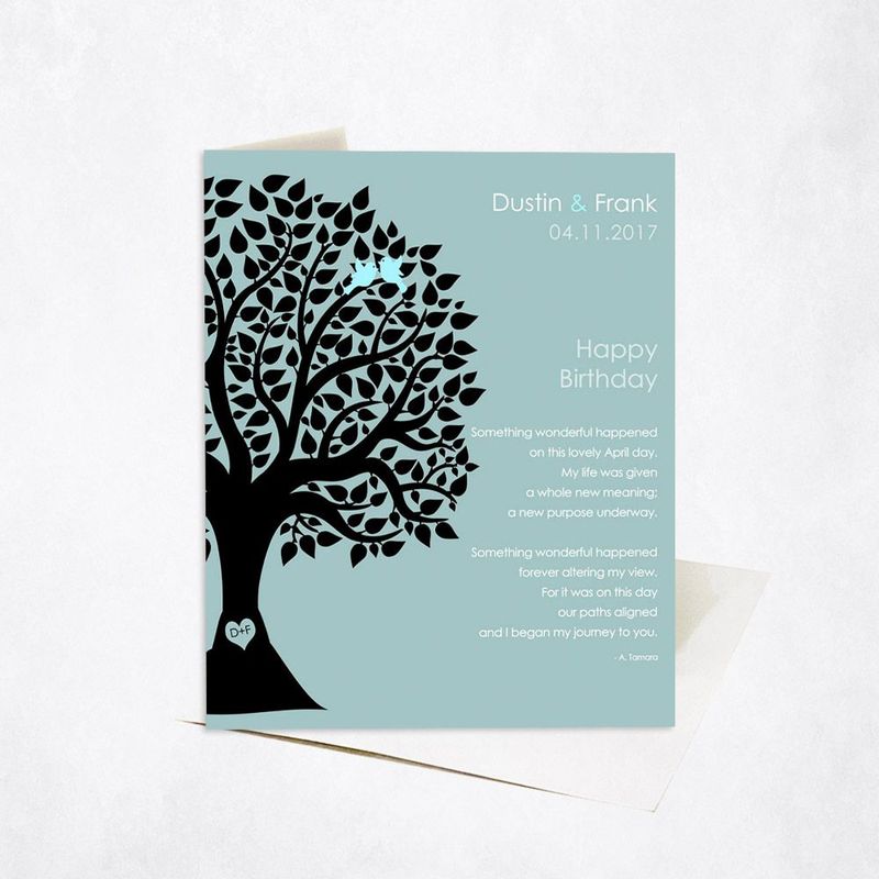 Half Silhouette Tree Spouse Birthday Card Gift for Spouse C-1716