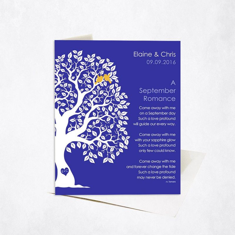 Half Artful Tree Engagement Card Gift for Couple C-1709