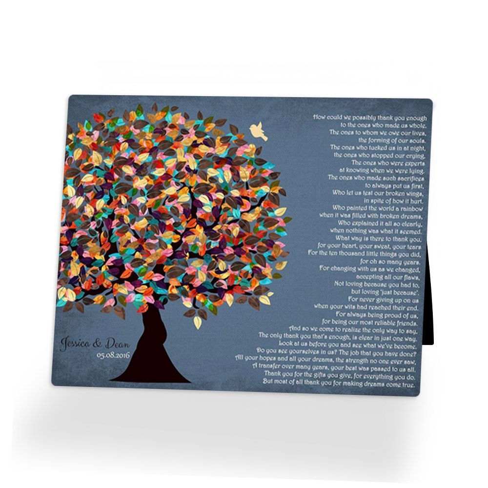 #1 Best Seller - Late Spring Tree Wedding Desktop Plaque Gift for Parents D-1313