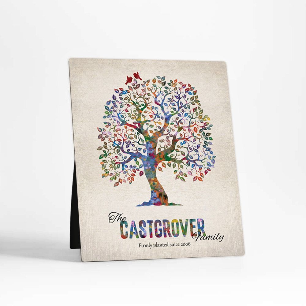 Artful Tree Anniversary Desktop Plaque Gift for Couple D-1249