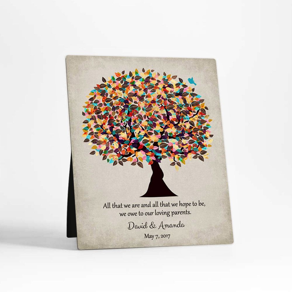 Autumn Tree Wedding Desktop Plaque Gift for Parents D-1504