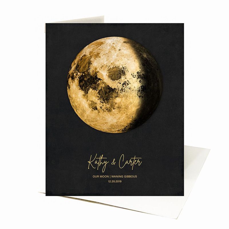 #1 Best Seller - Gold Our Moon Phase Gold Anniversary Card Gift for Couple C-2125