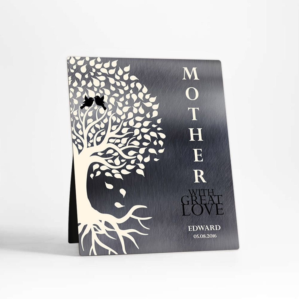Mother Side Tree With Roots Family Desktop Metal Plaque For Mom D-1225