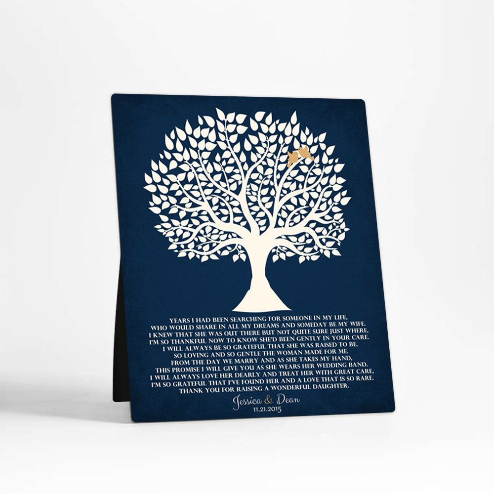 Tree Silhouette Wedding Desktop Plaque Gift for Mother Of The Bride D-1119