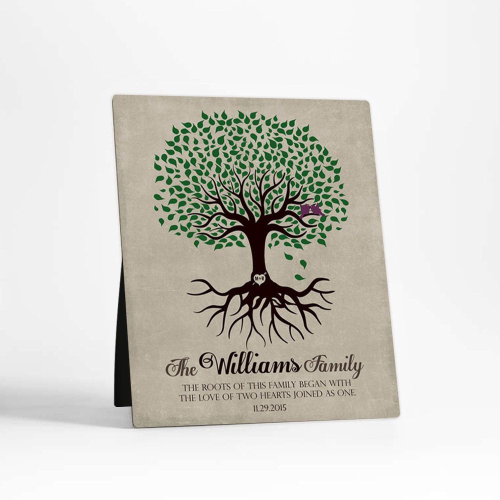 #1 Best Seller - Tree with Roots Wedding Desktop Plaque Gift for Bride And Groom D-1109