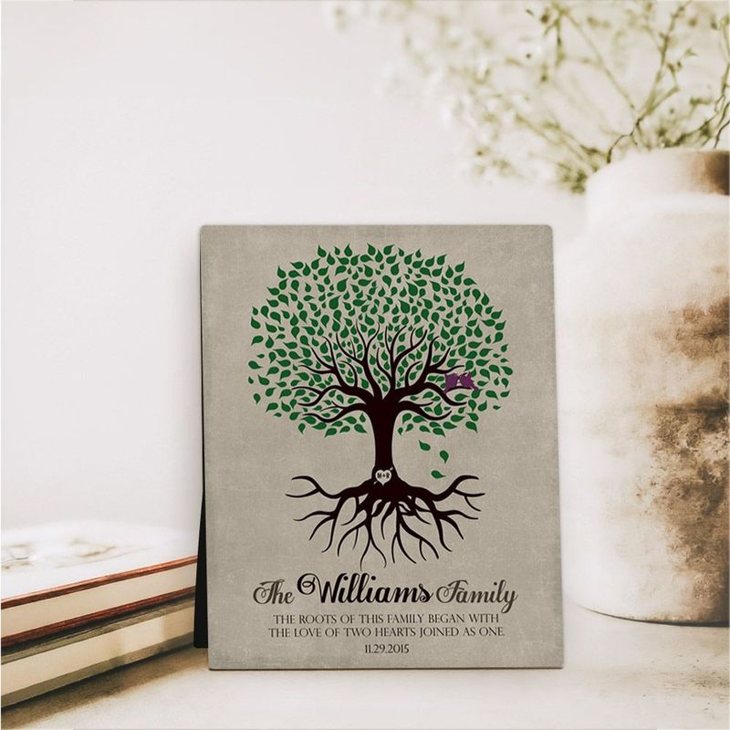 #1 Best Seller - Tree with Roots Wedding Desktop Plaque Gift for Bride And Groom D-1109