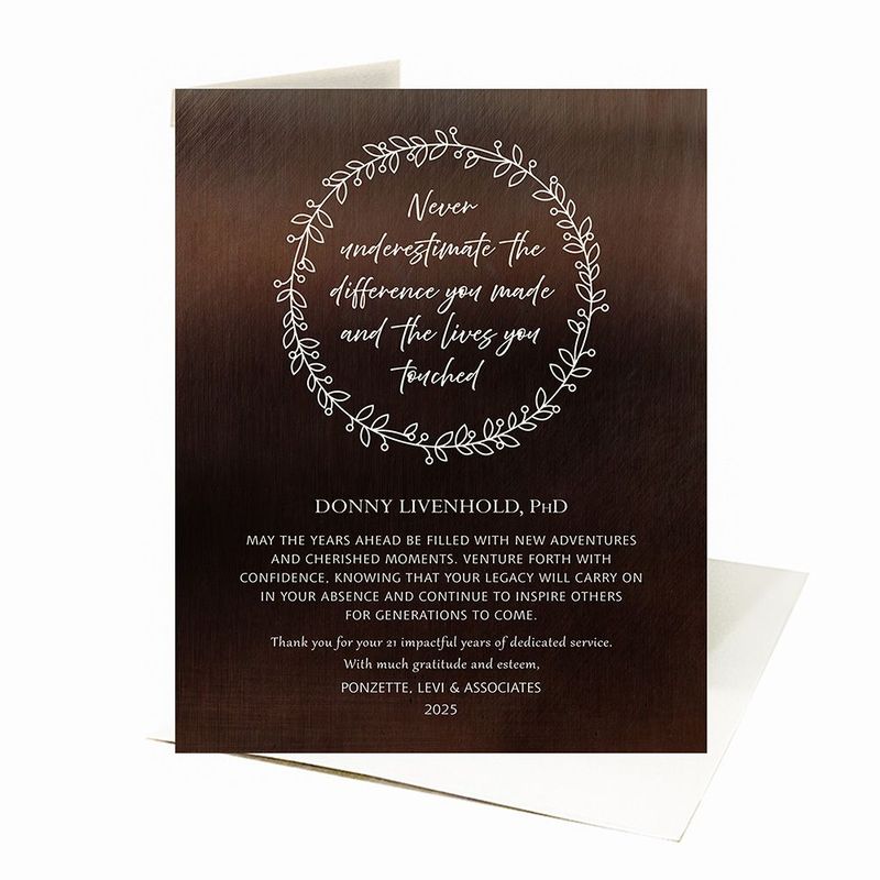 Bronze Farewell Retirement From Employer Retirement Card Gift for Employee C-2168