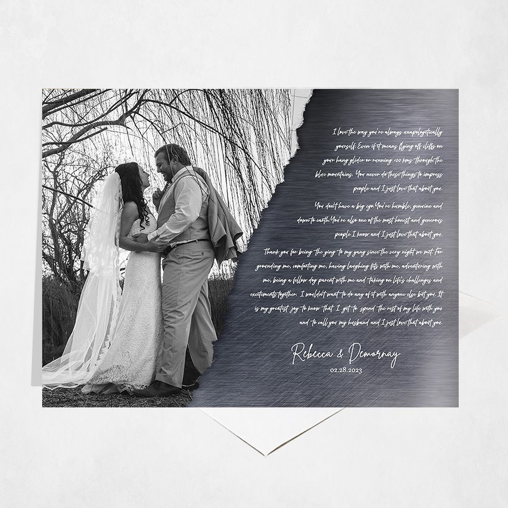 Tin Wedding Photo and Vows 10th Anniversary Card Gift for Couple C-2157