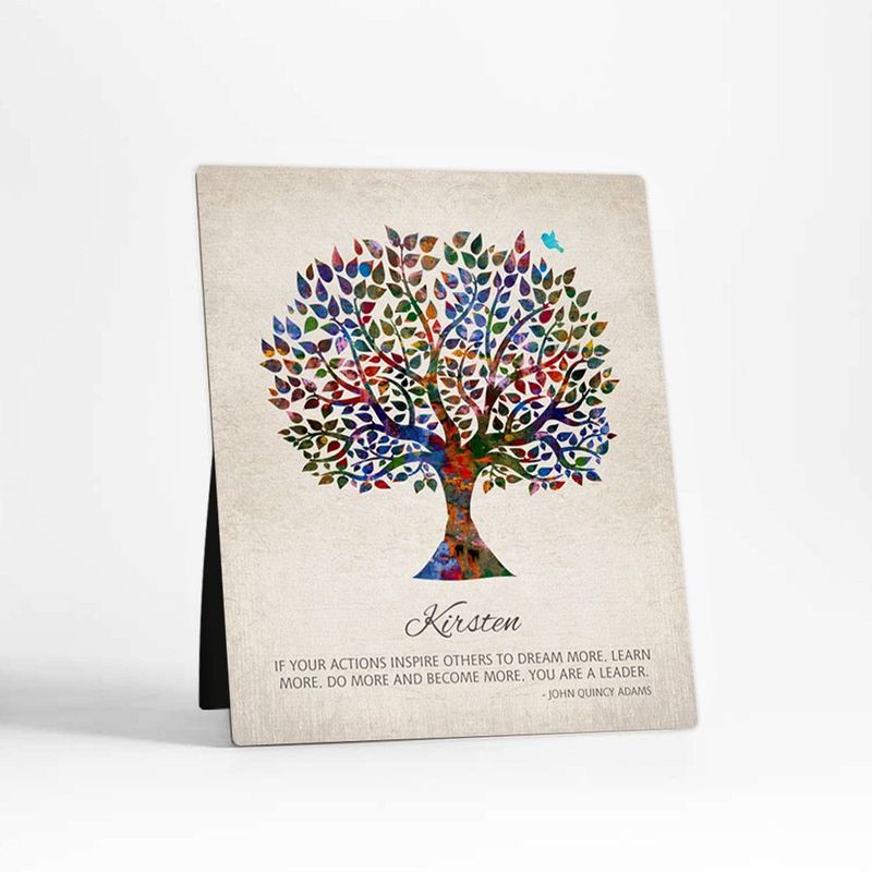 #1 Best Seller - Watercolor Tree Leadership Appreciation Desktop Plaque Gift for Women D-1473