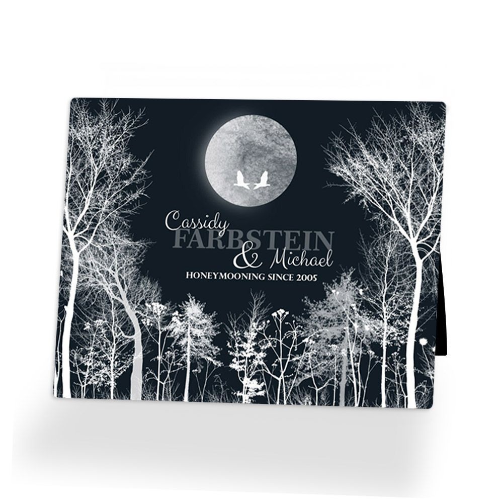 #1 Best Seller - Full Moon Tree Forest Anniversary Desktop Plaque Gift for Couple D-1148