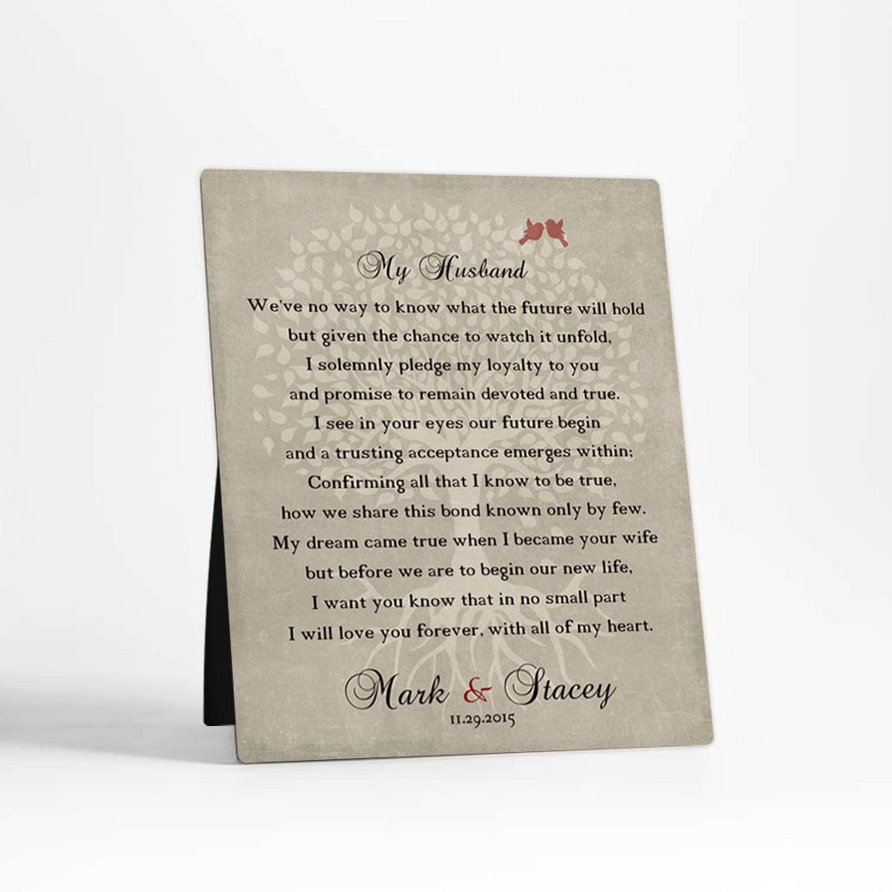 #1 Best Seller - Love Poem for Husband Wedding Desktop Plaque Gift for Groom D-1137