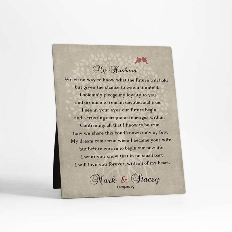 #1 Best Seller - Love Poem for Husband Wedding Desktop Plaque Gift for Groom D-1137