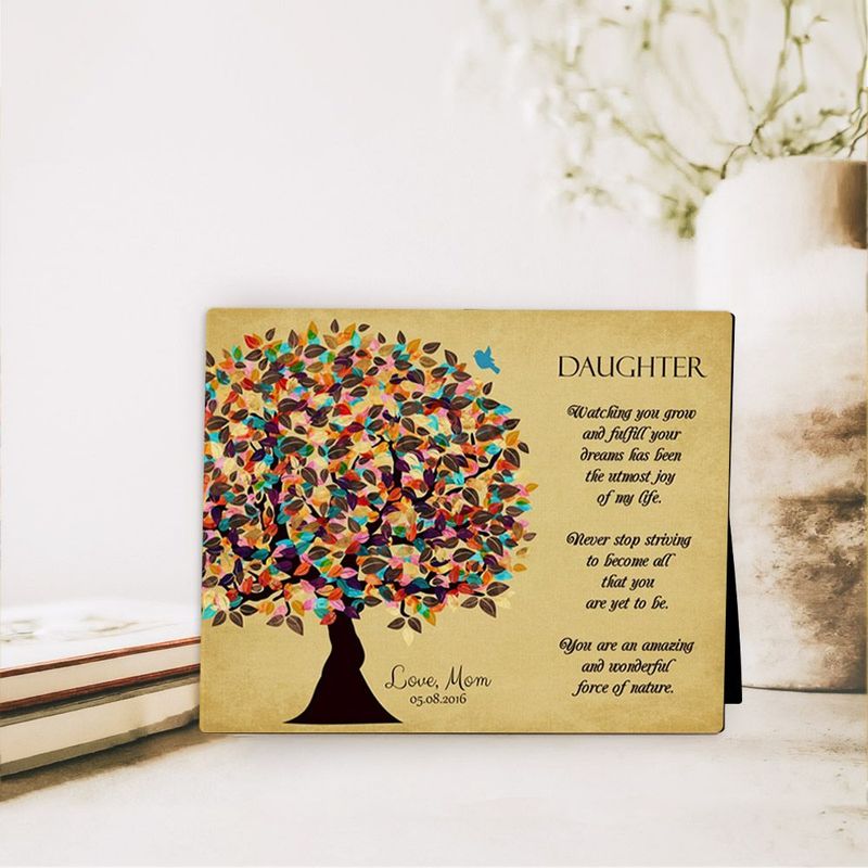 #1 Best Seller - Late Spring Tree Graduation Desktop Plaque Gift for Daughter D-1316