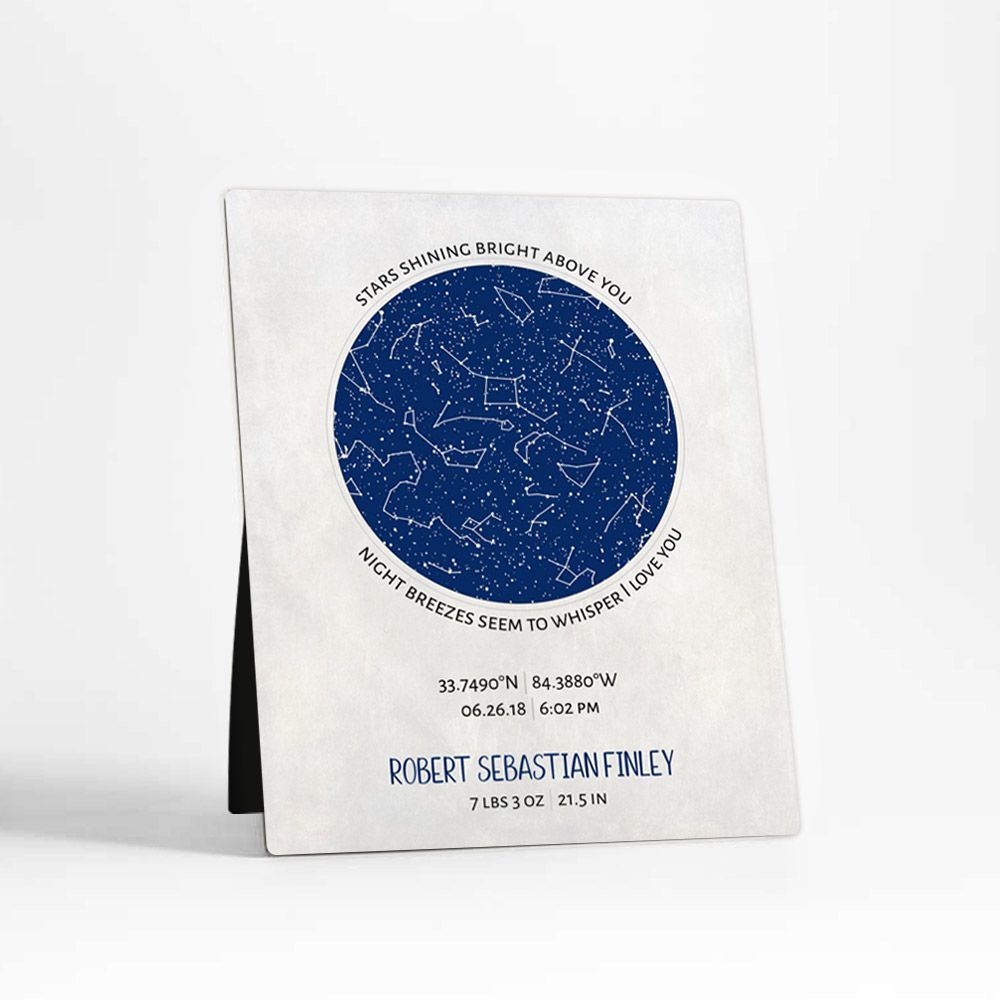 Star Map Baby Birth Desktop Plaque Gift for Boy D-1741
