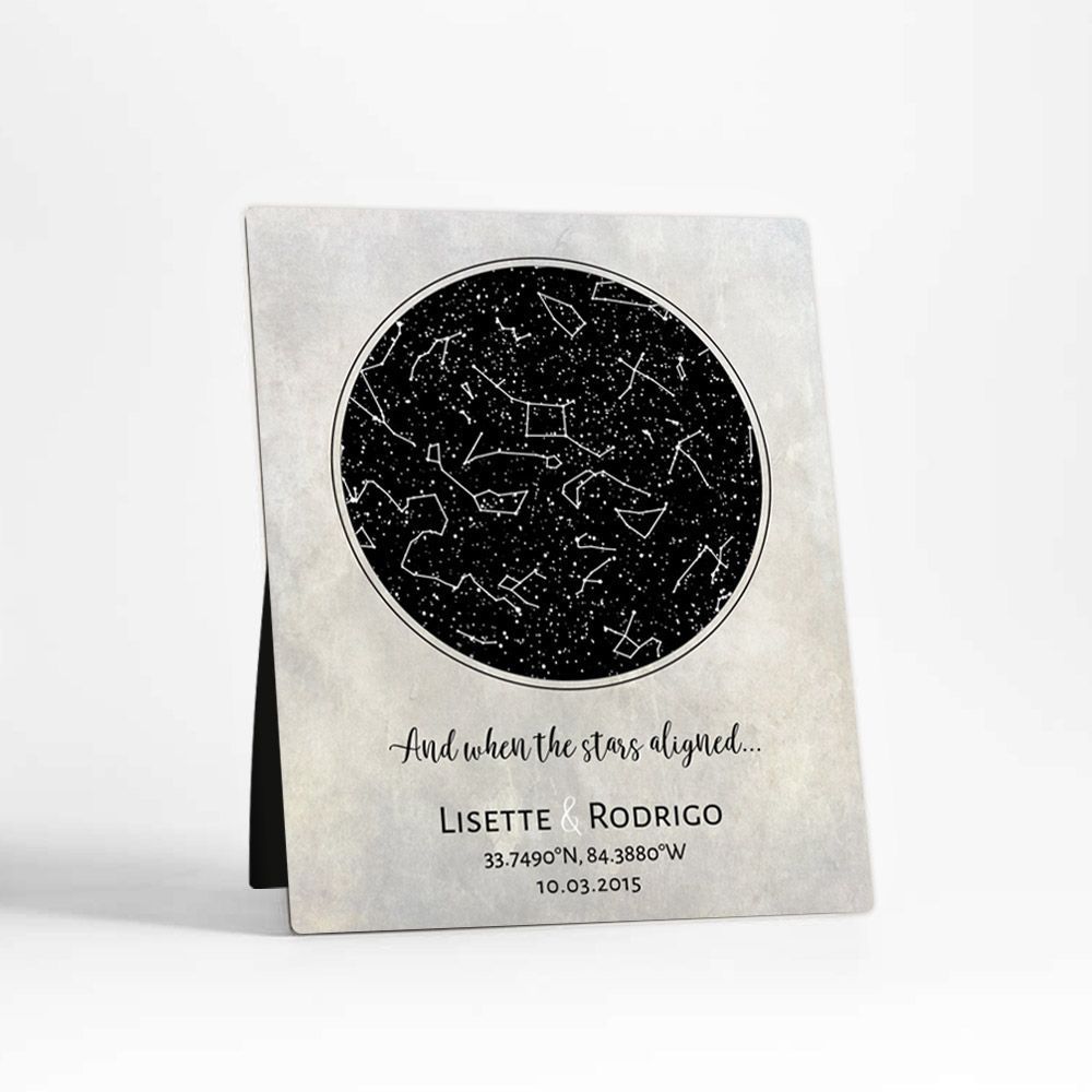 Star Map 10th Anniversary Desktop Plaque Gift for Couple D-1734
