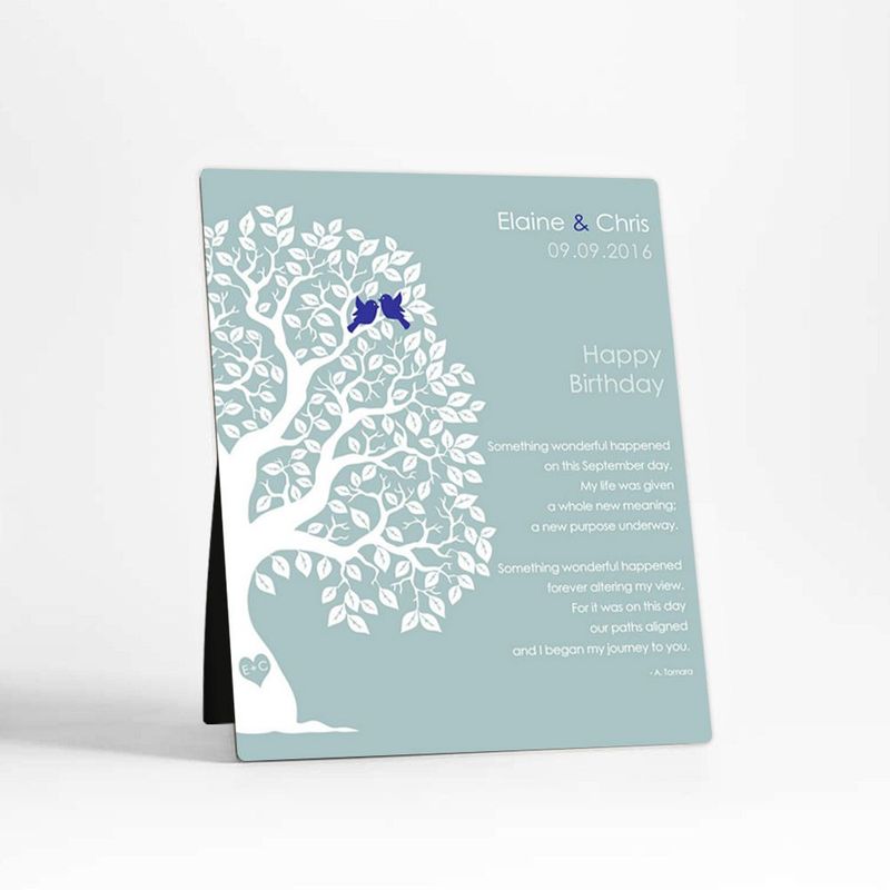 Half Artful Tree Spouse Birthday Desktop Plaque Gift for Spouse D-1721