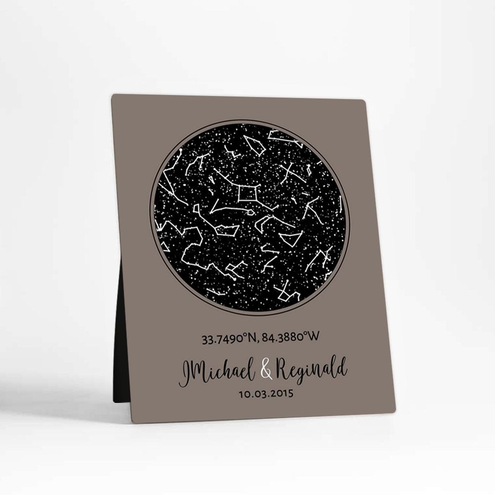 Star Map 9th Anniversary Desktop Plaque Gift for Couple D-1738