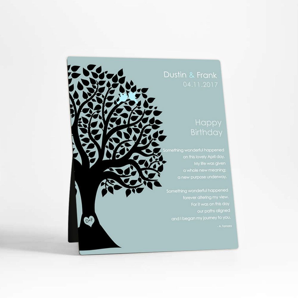 Half Silhouette Tree Spouse Birthday Desktop Plaque Gift for Spouse D-1716