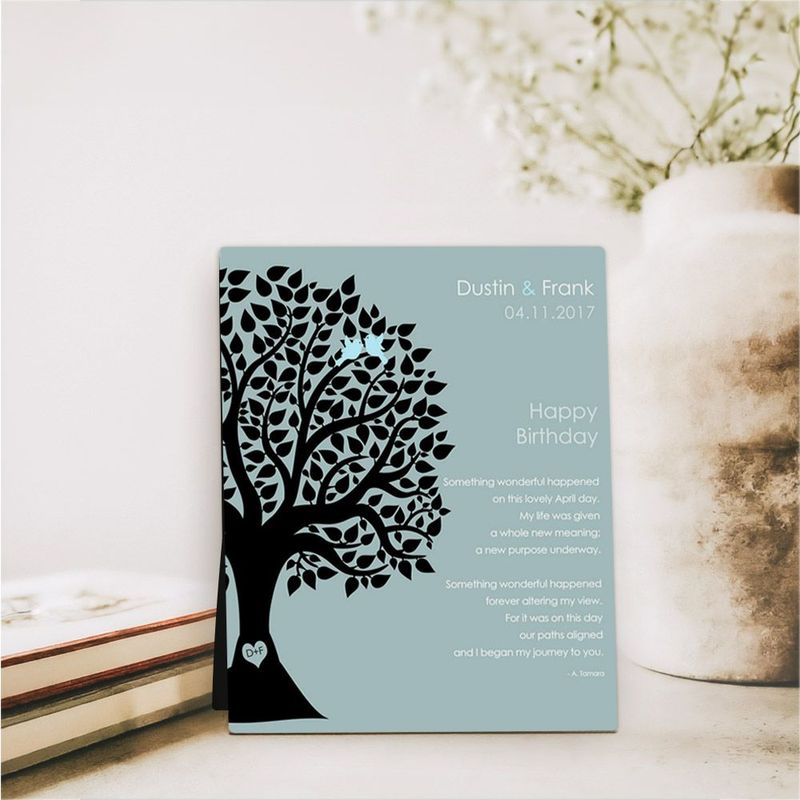 Half Silhouette Tree Spouse Birthday Desktop Plaque Gift for Spouse D-1716