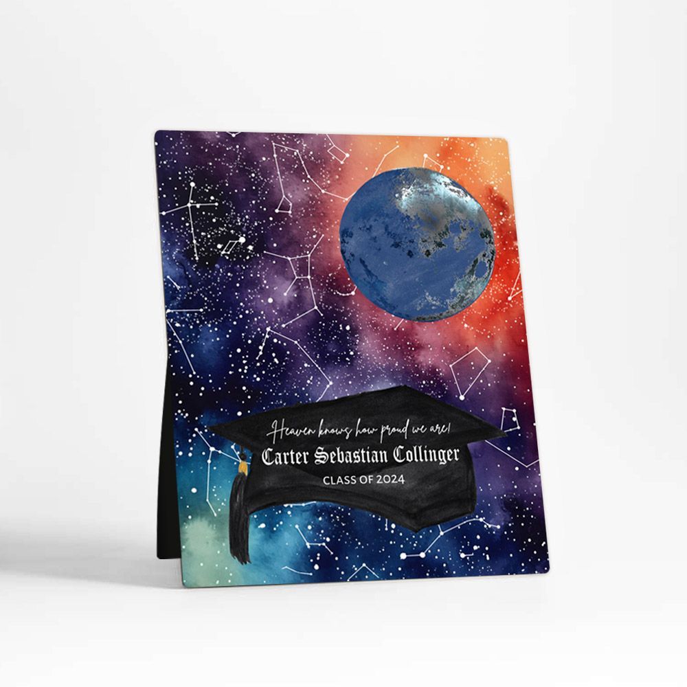 Moon and Star Map graduation Desktop Plaque Gift for Graduate D-1579