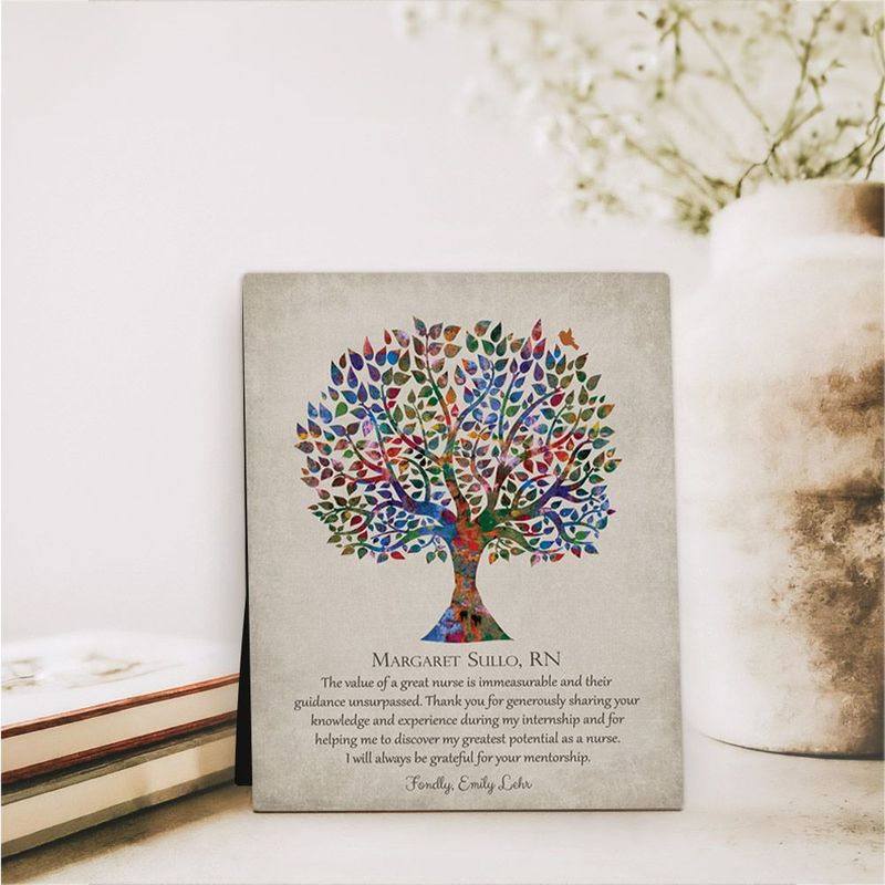 Watercolor Tree Leadership Appreciation Desktop Plaque Gift for Nurse D-1562