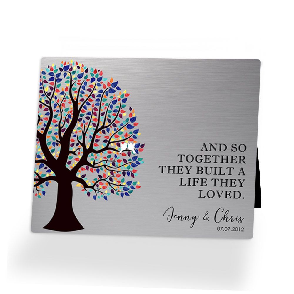 Tin Custom Message 10th Anniversary Desktop Plaque Gift for Couple D-1799