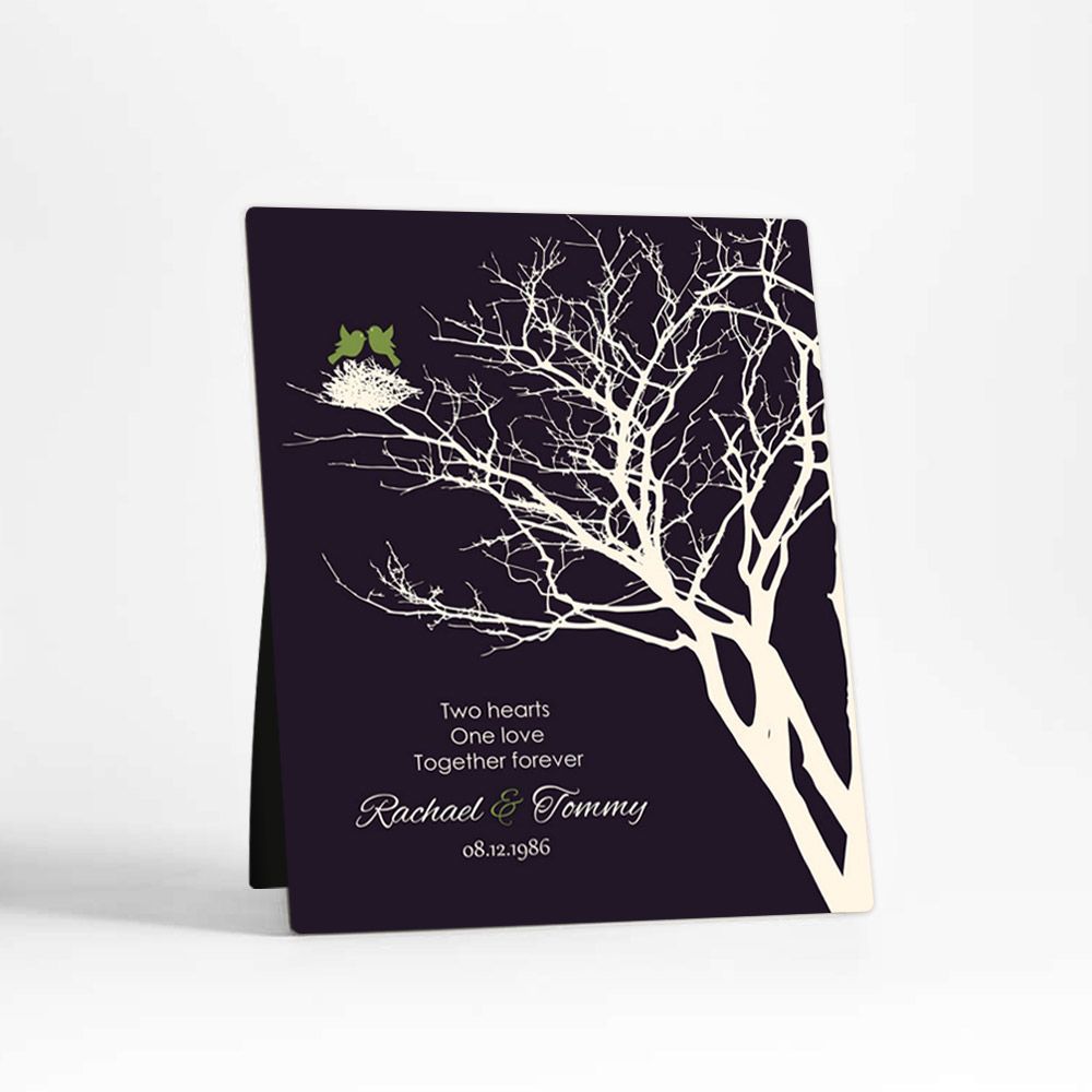 Branchy Tree with Nest 15thAnniversary Desktop Plaque Gift for Couple D-1364