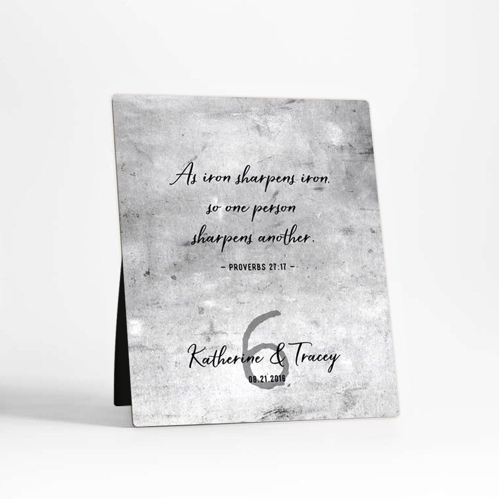 Proverbs 27:17 Anniversary Desktop Metal Plaque For Couple D-1909