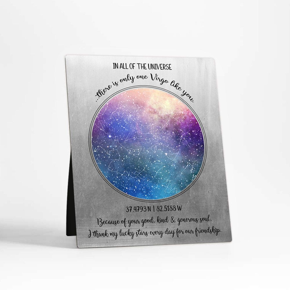 Tin Star Map Friendship Desktop Plaque Gift for Friend D-1781