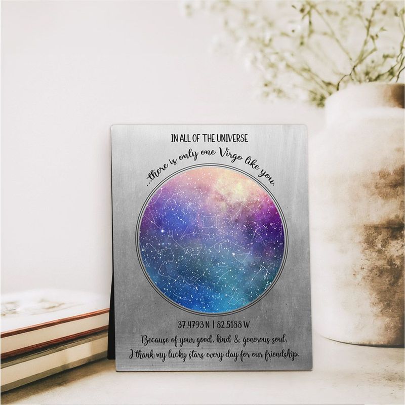 Tin Star Map Friendship Desktop Plaque Gift for Friend D-1781
