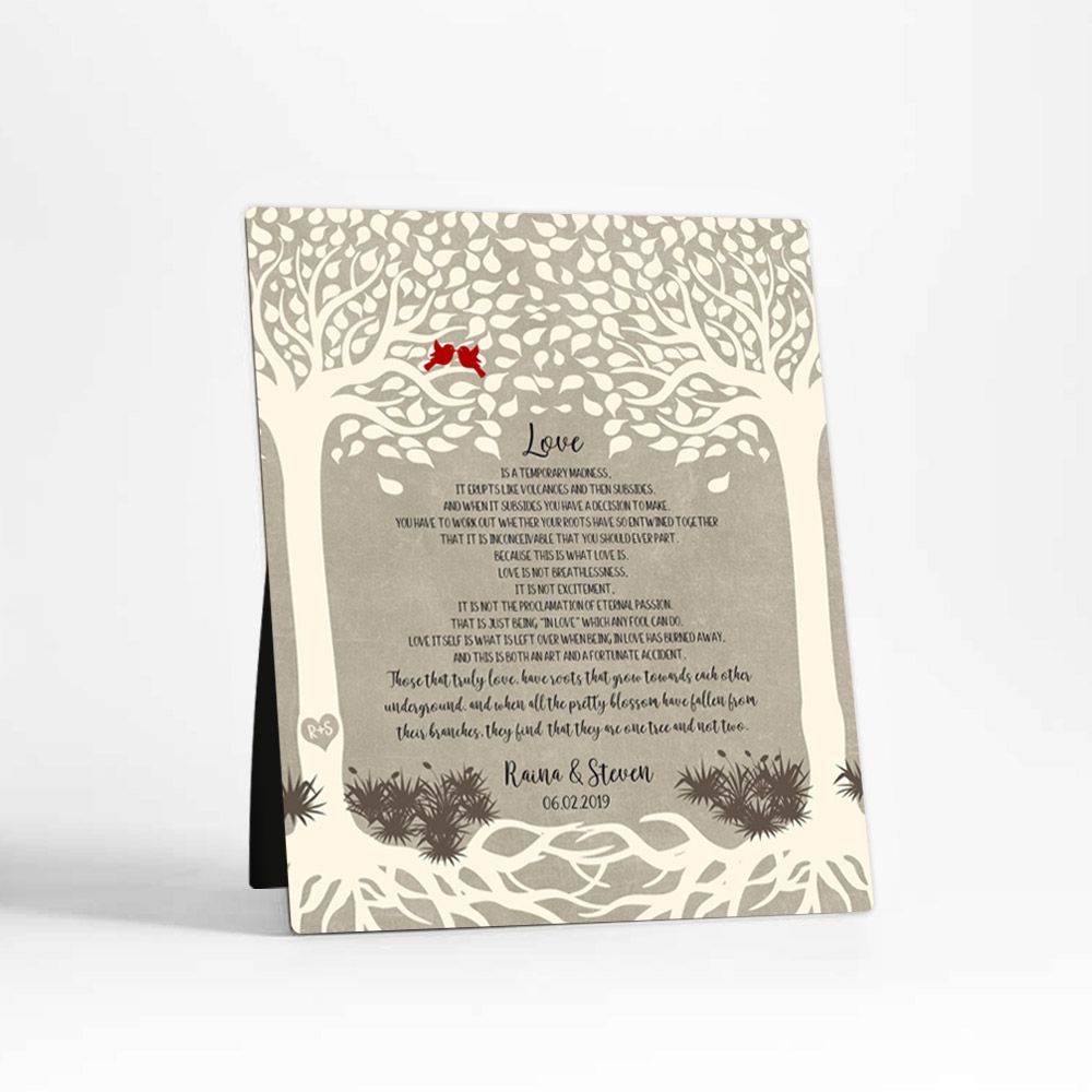 #1 Best Seller - Two Trees with Roots Anniversary Desktop Plaque Gift for Couple D-1766