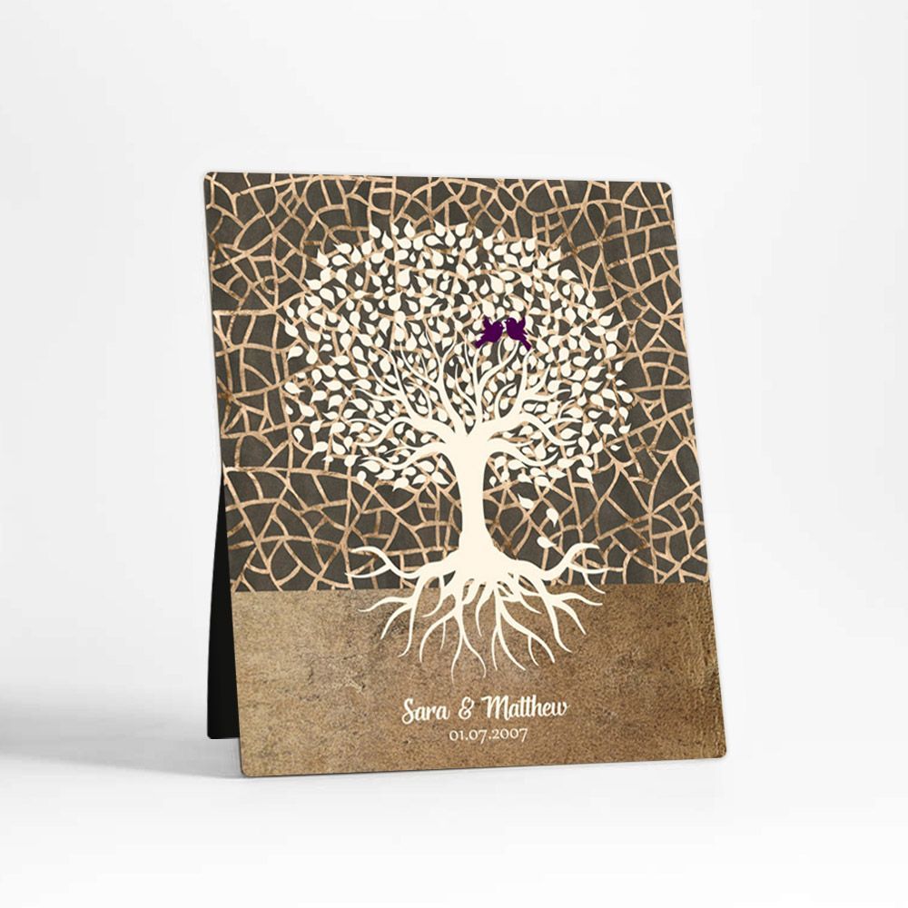 Tree with Roots Anniversary Desktop Plaque Gift for Couple D-1348