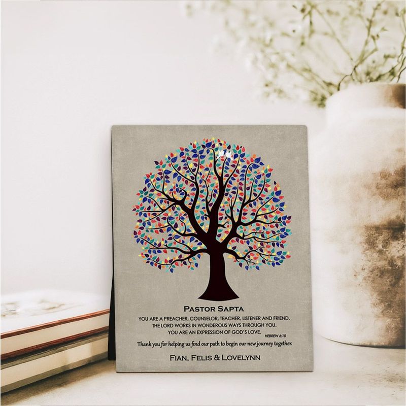 Curly Tree Appreciation Desktop Plaque Gift for Pastor D-1494