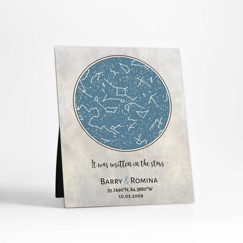 Star Map 1st Anniversary Desktop Plaque Gift for Couple D-1739