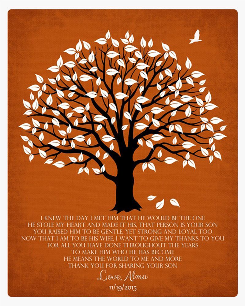 Orange Magnolia Tree Wedding Wall Plaque Gift for Mother Of The Groom LTC-1147