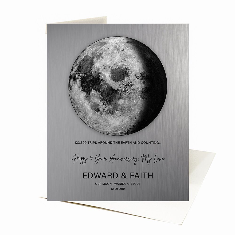 #1 Best Seller - Tin Our Moon Trips Around the Earth Anniversary Card Gift for Couple C-2127