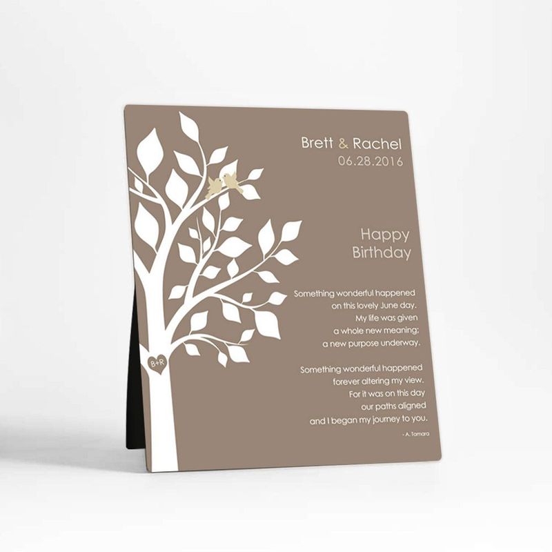 Half Tree Spouse Birthday Desktop Plaque Gift for Spouse D-1718
