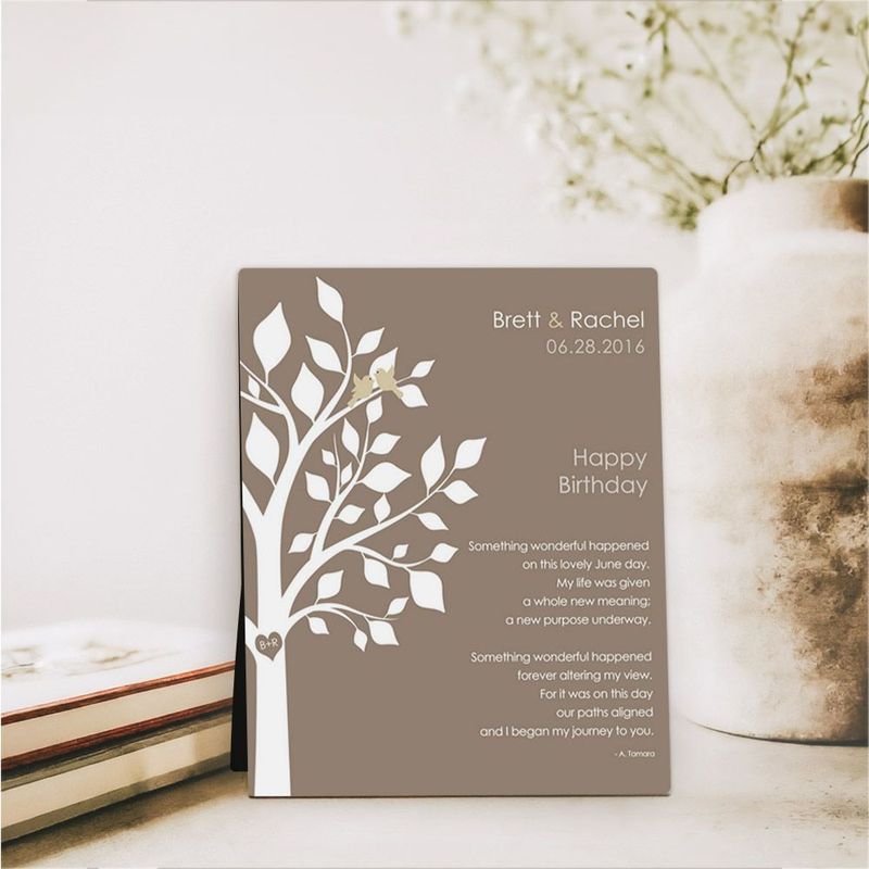 Half Tree Spouse Birthday Desktop Plaque Gift for Spouse D-1718