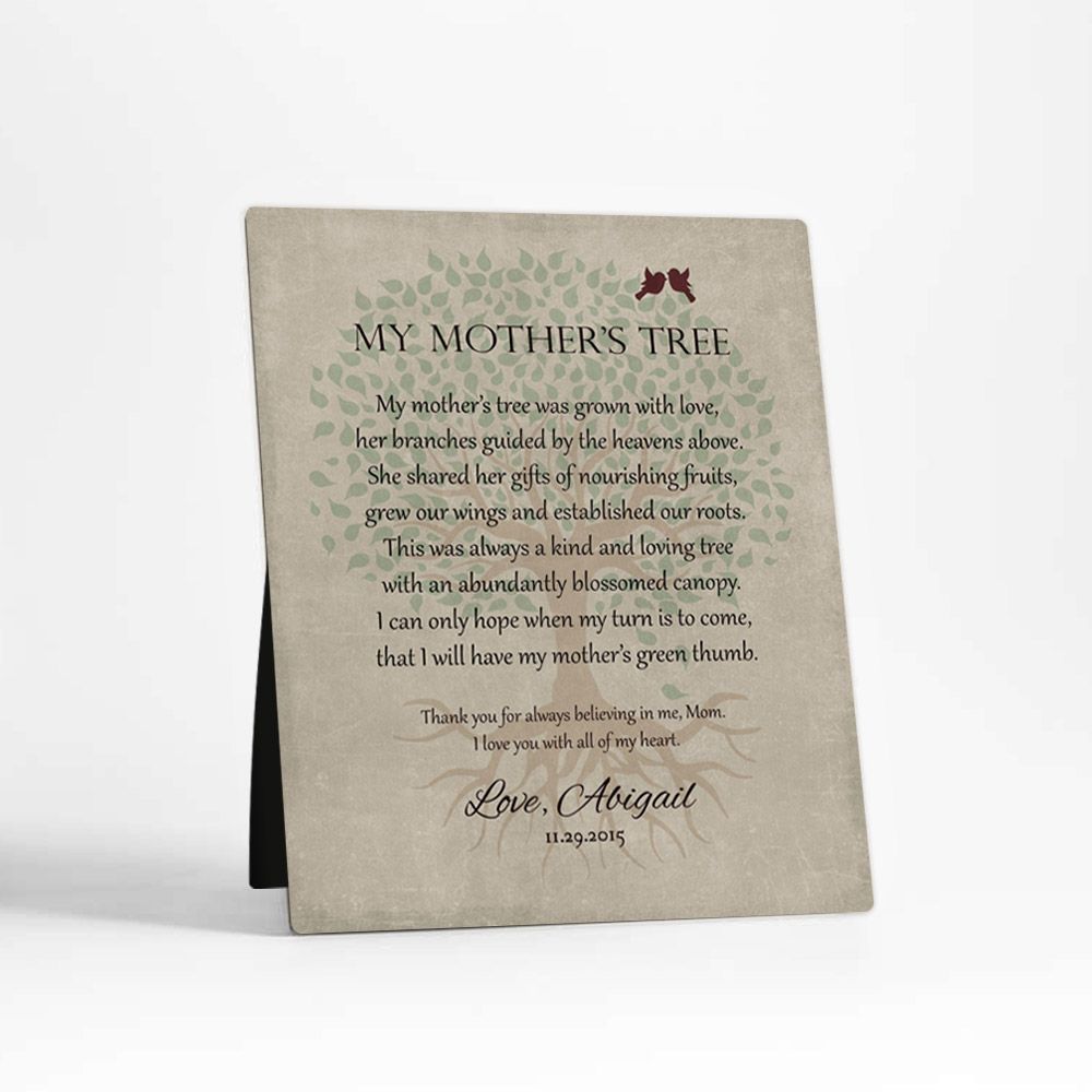 Appreciation Poem For Mother Family Desktop Metal Plaque For Mother D-1142